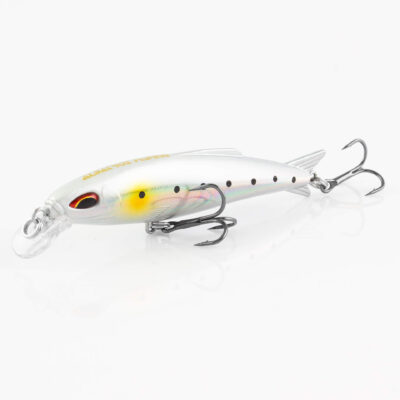 Isca Artificial Albatroz Malícia 80 Cinza Pinta Preta Cor 19P Meia Água Floating 8cm 7g