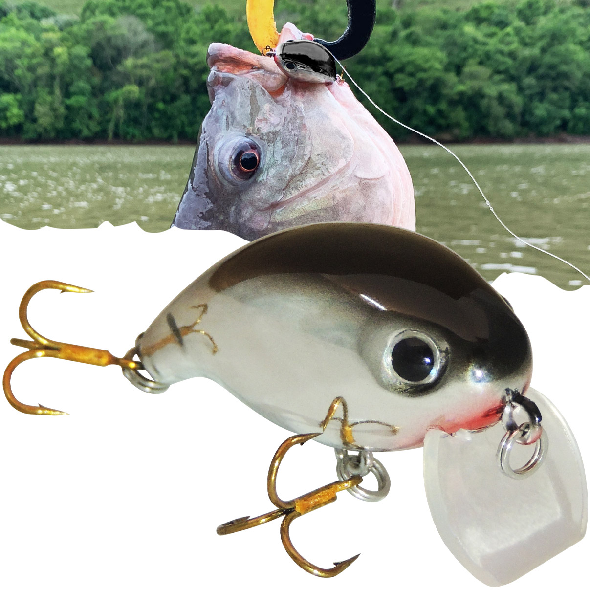 Isca Artificial Firezinha Prateada/Preta de Superfície 3.8cm 4,1g para Tilápia Black Bass Firefish - Imagem 4