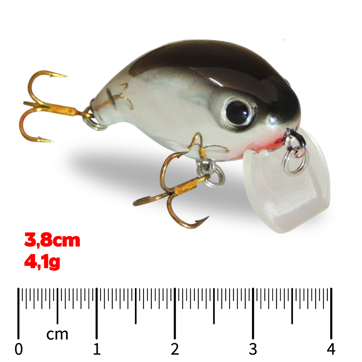 Isca Artificial Firezinha Prateada/Preta de Superfície 3.8cm 4,1g para Tilápia Black Bass Firefish - Imagem 5