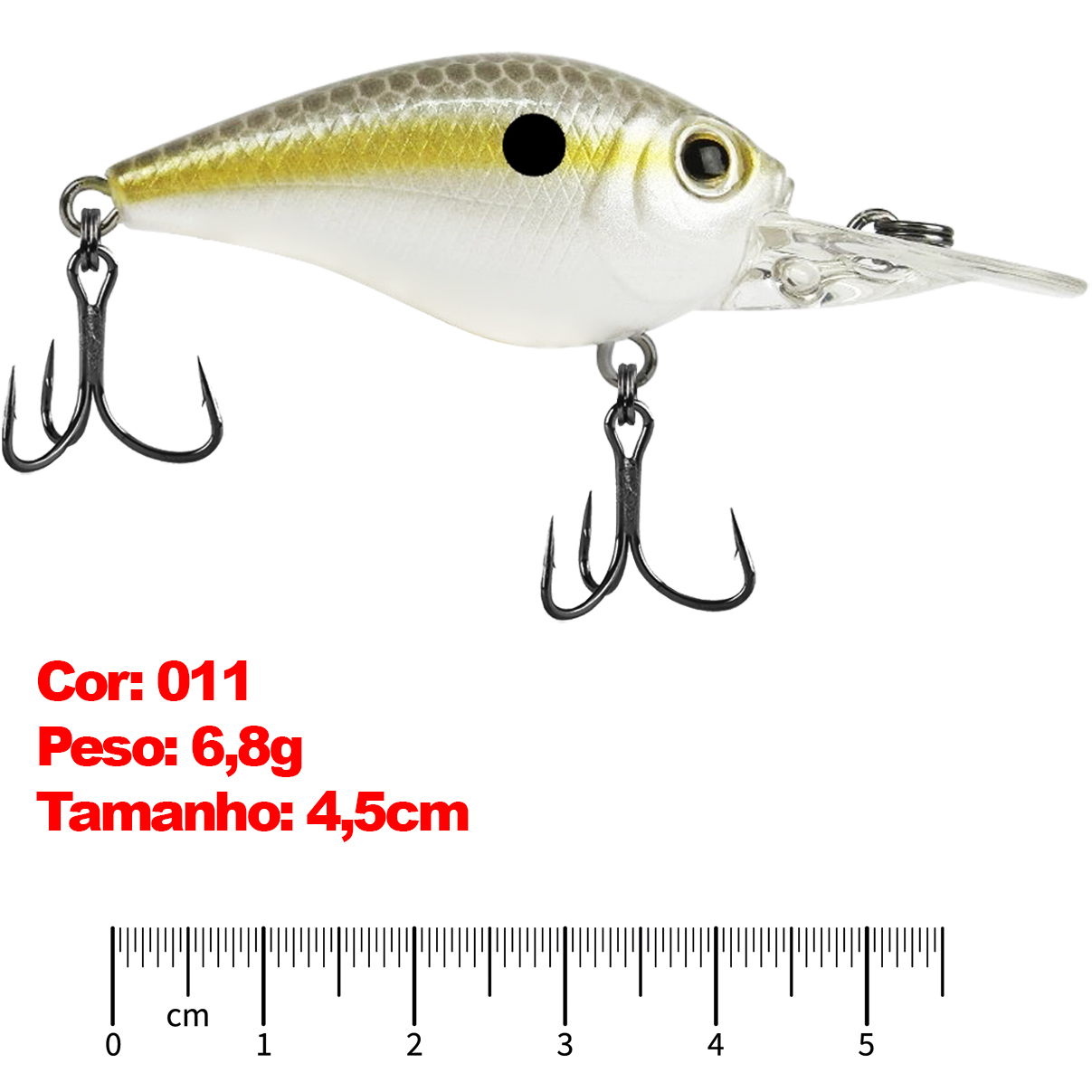 Isca Artificial Marine Beat Crank 45MR 11 Lambari Pinta Preta 4.5cm 6.8g Barbeluda Para Tilápia - Imagem 3