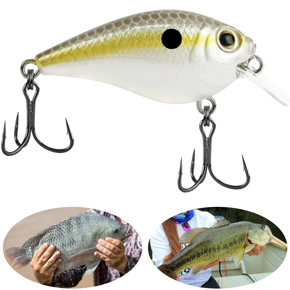 Isca Artificial Marine Beat Crank 45SR 11 Lambari Pinta Preta 4.5cm 6.3g Meia Água Para Tilápia - Imagem 4