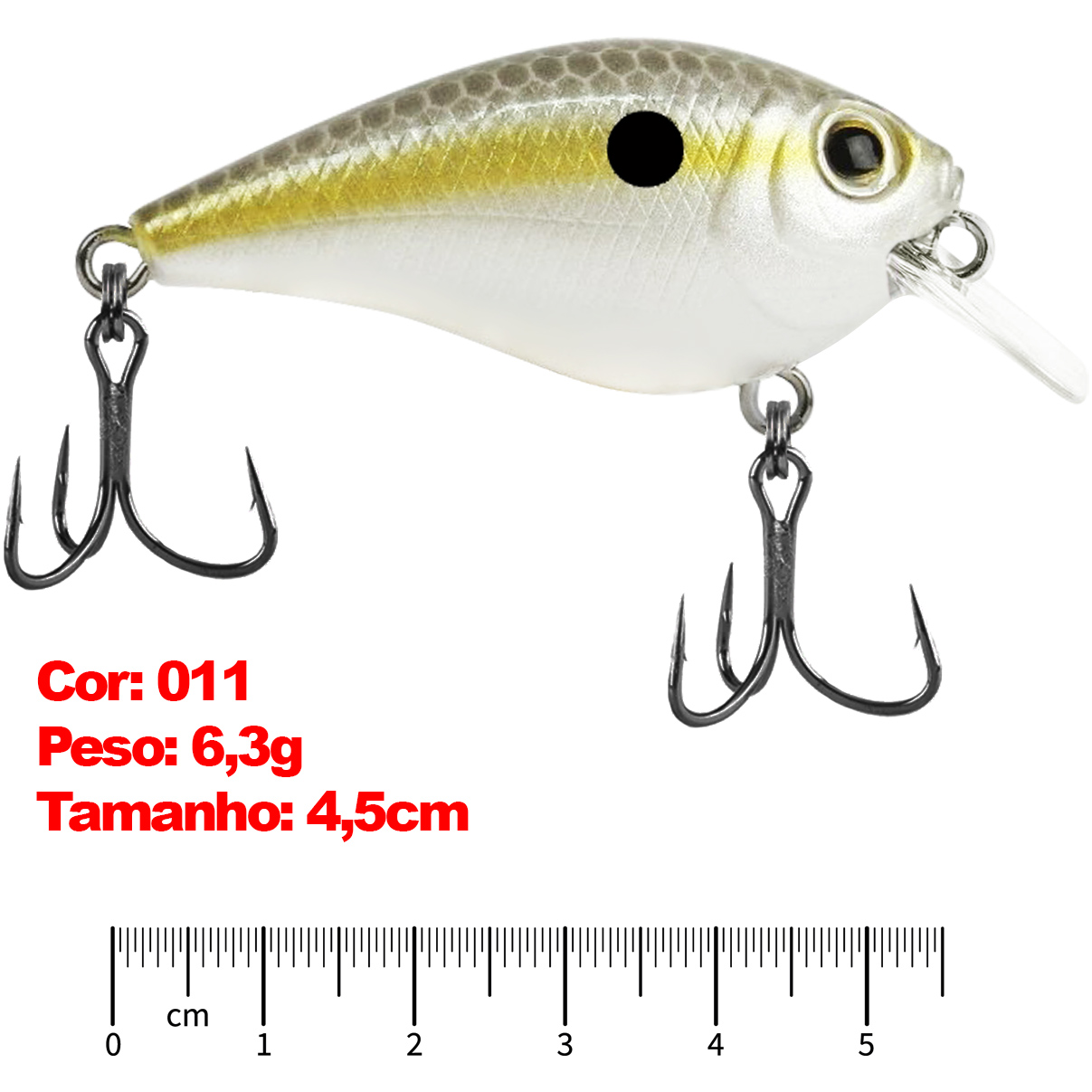 Isca Artificial Marine Beat Crank 45SR 11 Lambari Pinta Preta 4.5cm 6.3g Meia Água Para Tilápia - Imagem 6