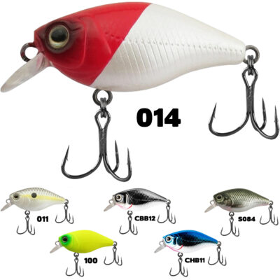 Isca Artificial Marine Mini Crank 014 Branco e Vermelho 3.8cm 4g Meia Água Para Tilápia Black Bass – 01