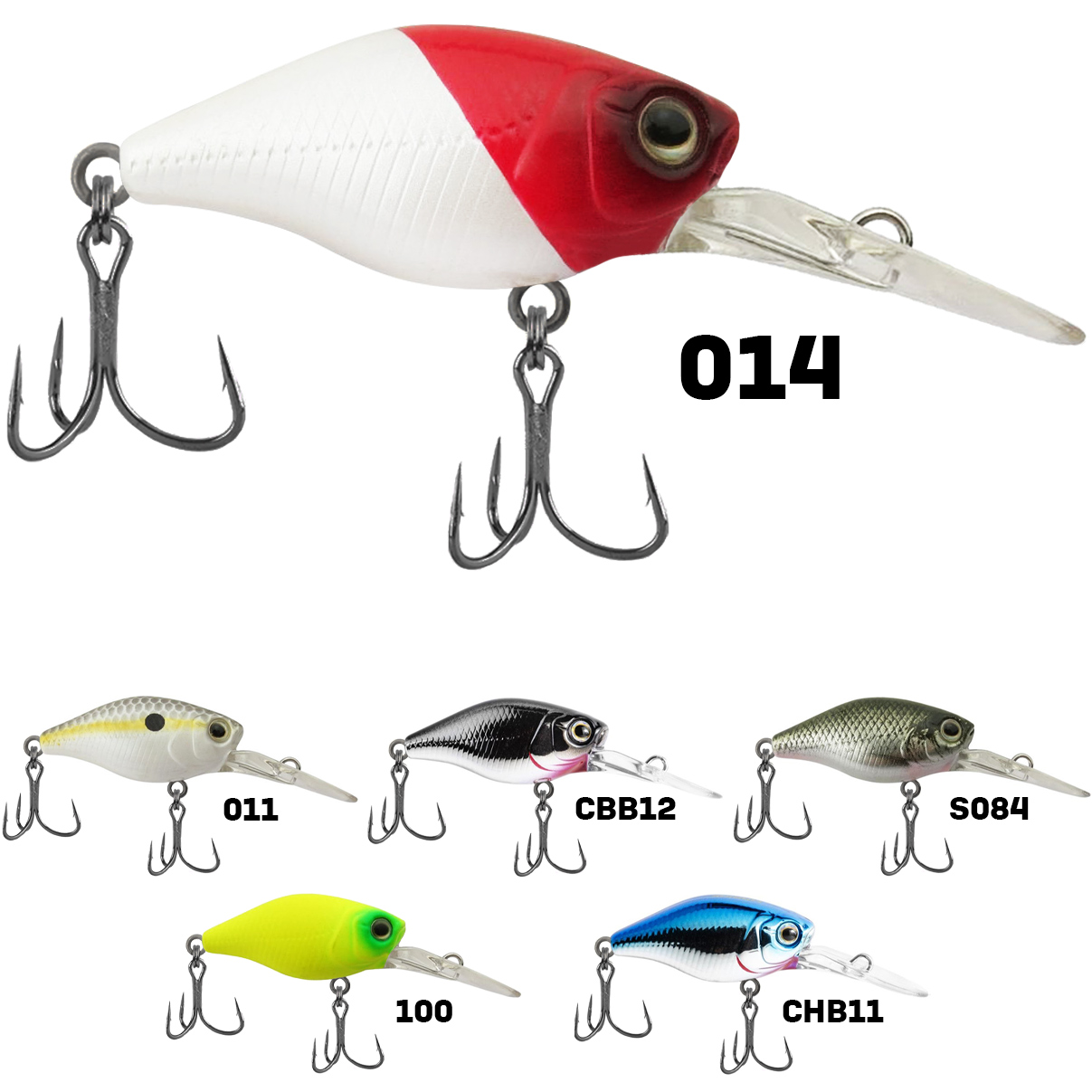 Isca Artificial Marine Mini Crank DEEP 014 Vermelho e Branco 3.8cm 4,3g Barbeluda Para Tilápia Black Bass - Imagem 2