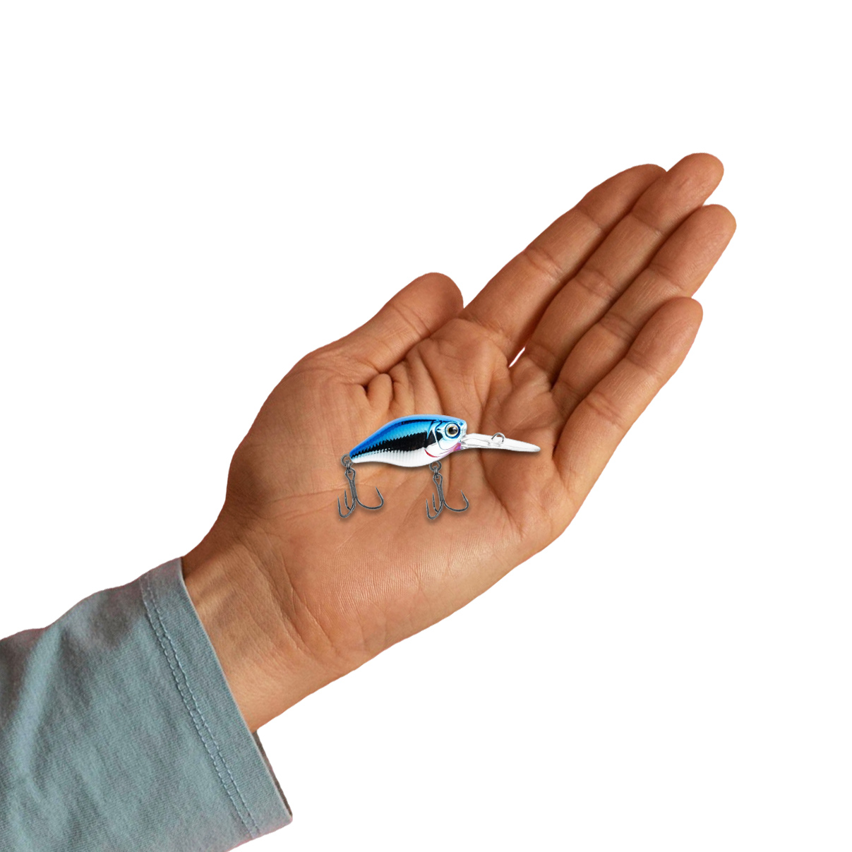 Isca Artificial Marine Mini Crank DEEP CHB11 Azul Prateada 3.8cm 4,3g Barbeluda Para Tilápia Bass - Imagem 5