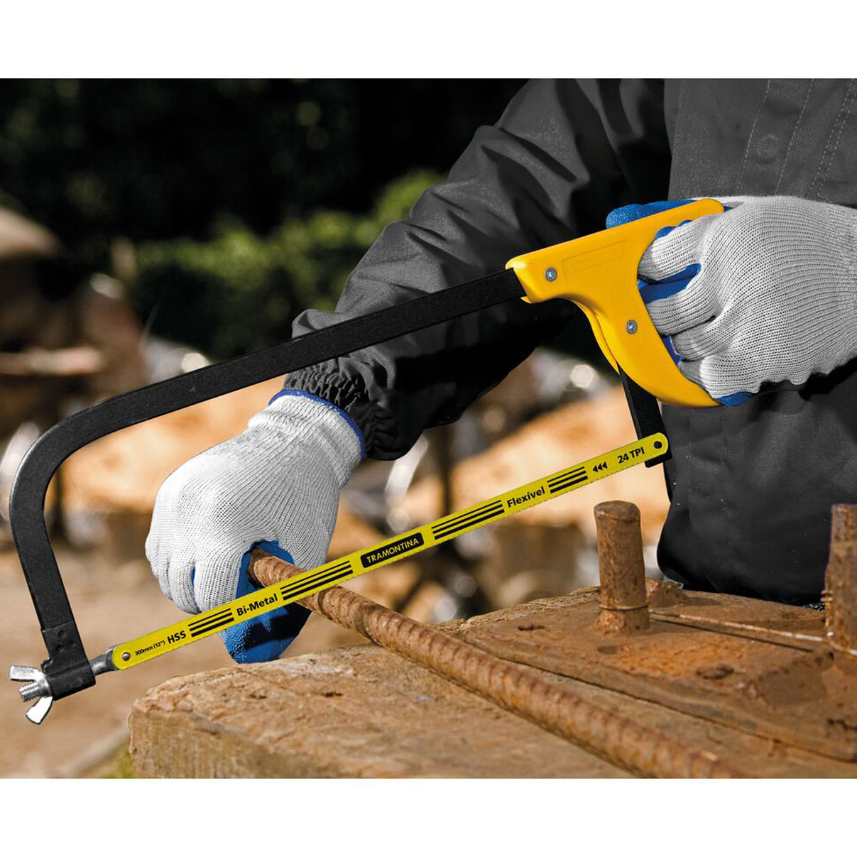 Arco de Serra Ferro Tramontina 12" com Serrinha 30cm para Serrar Metais Metal Aço Alumínio Cano - Imagem 6