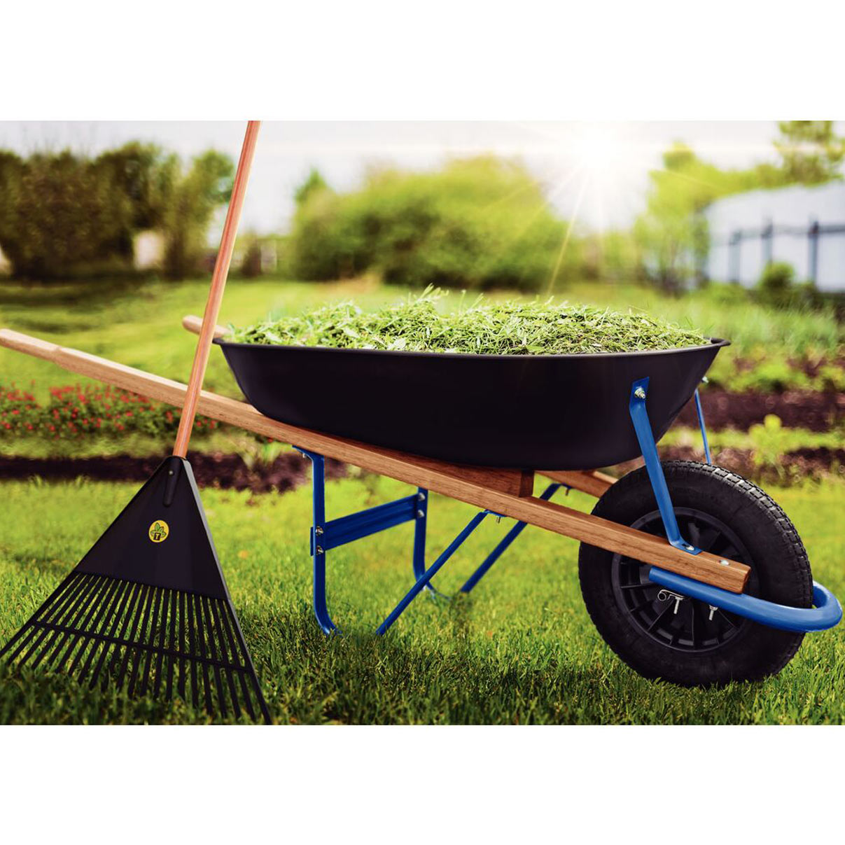 Rastelo Jardim Tramontina 54cm Vassoura Plástica Preta 22 Dentes Restel para Jardinagem Sem Cabo - Imagem 4