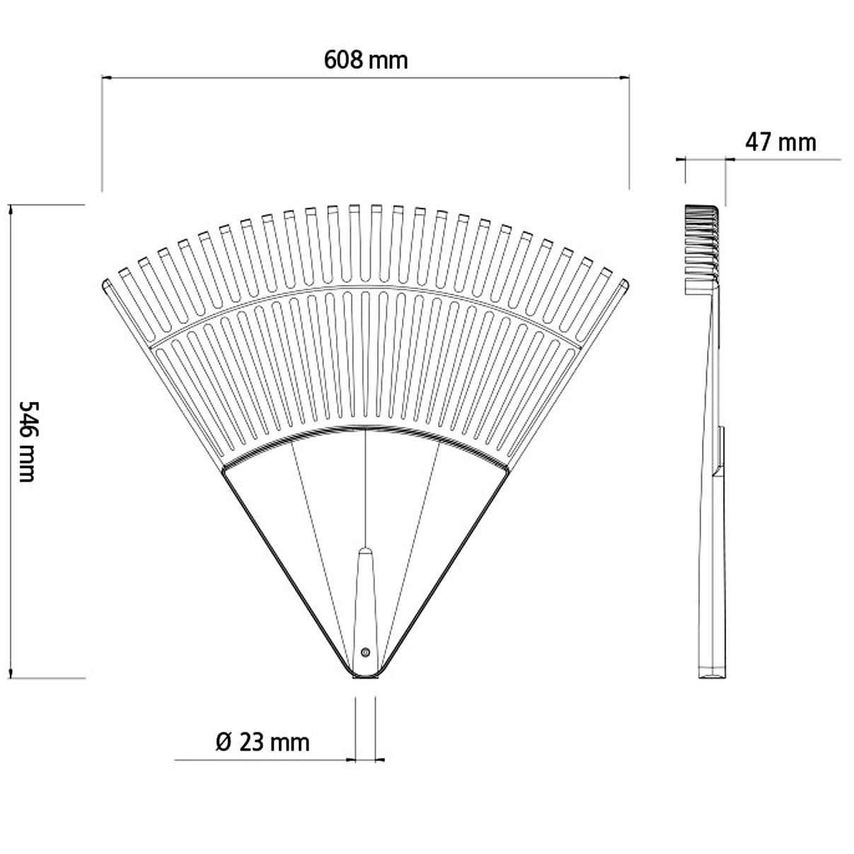 Rastelo Jardim Tramontina 60,8cm Vassoura Plástica Laranja 26 Dentes Restel para Jardinagem Sem Cabo - Imagem 5