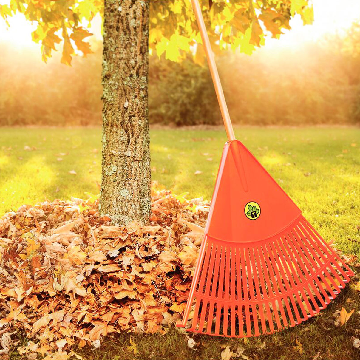Rastelo Jardim Tramontina 60,8cm Vassoura Plástica Laranja 26 Dentes Restel para Jardinagem Sem Cabo - Imagem 3