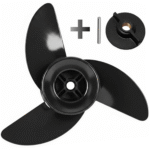 KIT Hélice 3 pás + Pino + Porca para Motor Elétrico Marine Phantom 44lb e 54lb