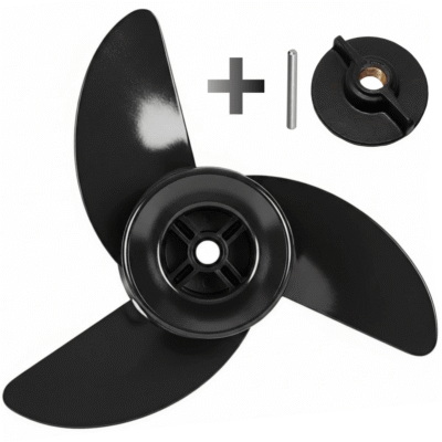 KIT Hélice 3 pás + Pino + Porca para Motor Elétrico Marine Phantom 44lb e 54lb