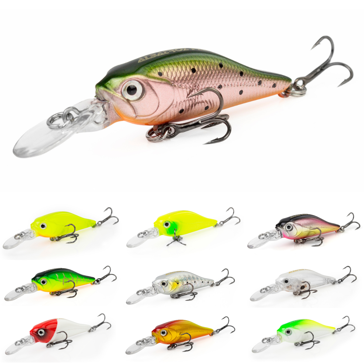 Isca Artificial Albatroz Willy Shad 4cm 2,5g - Cor 2 Verde Dourada Laranja - Imagem 2