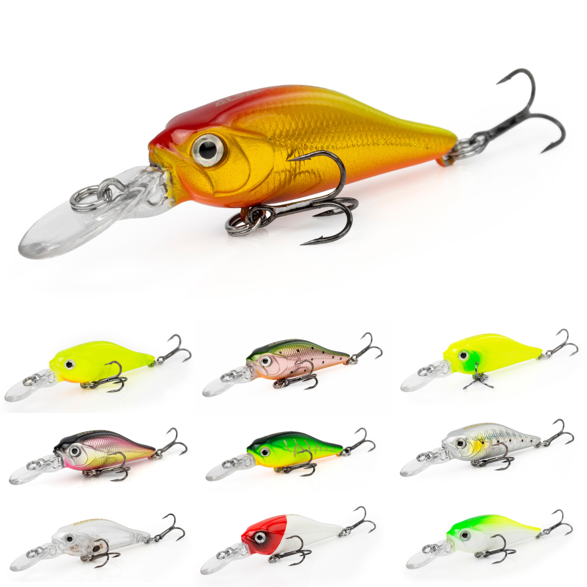 Isca Artificial Albatroz Willy Shad 4cm 2,5g - Cor 06 Dourada Laranja - Imagem 2
