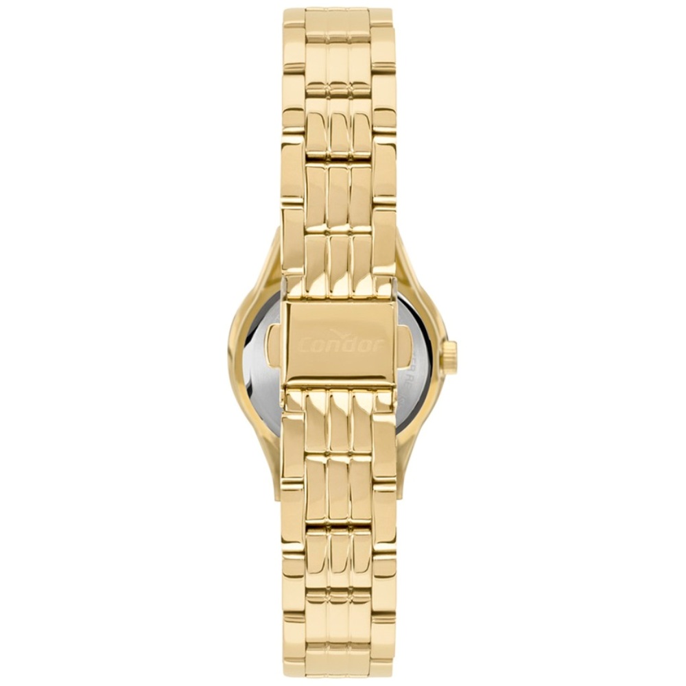 Relógio Feminino Dourado Pequeno Condor Mini Pulseira Estreita de Metal Aço Inoxidável COPC21AEBM/7D - Imagem 3