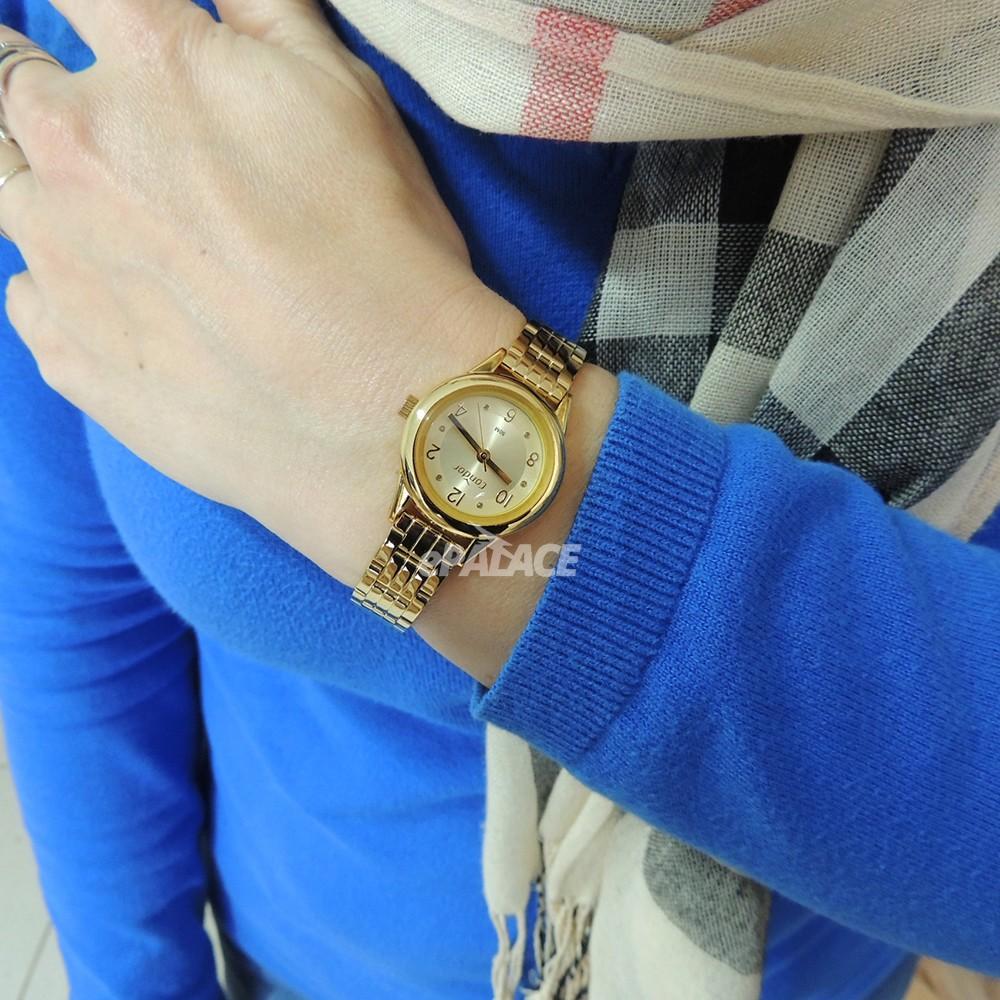 Relógio Feminino Dourado Pequeno Condor Mini Pulseira Estreita de Metal Aço Inoxidável COPC21AEBM/7D - Imagem 4