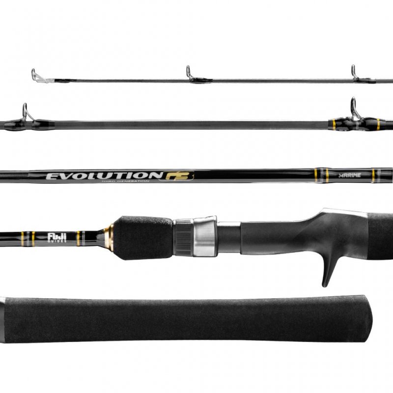 Vara para Carretilha Marine Sports Evolution G3 EVG-C601 MH 1.83m 15-30lb Carbono Passadores Fuji