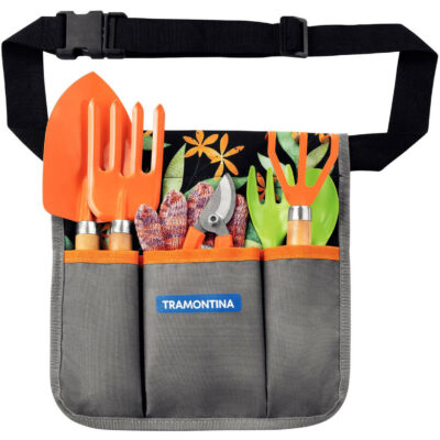 Conjunto de Ferramentas para Jardinagem Tramontina 8 Peças Tesoura de Poda Ancinho Pazinha Garfo