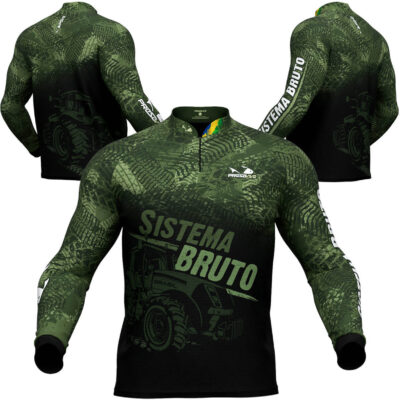 Camisa Presa Viva Agro 03 (G) Sistema Bruto Proteção Solar UV50+ Dry Flex com Elastano Verde Brasil