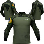 Camisa de Pesca Presa Viva Camuflada 07 (G) Proteção Solar UV50+ Dry Flex com Elastano Verde Brasil