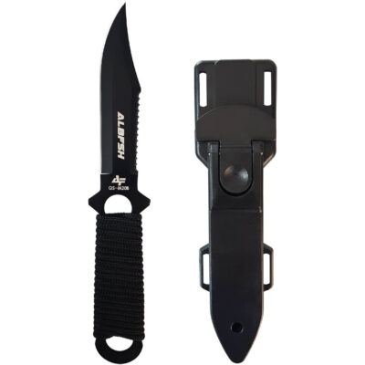 Faca de Mergulho INOX Albatroz QS-M20B Aço Inoxidável com Alças de Borracha para Tornozelo Braço