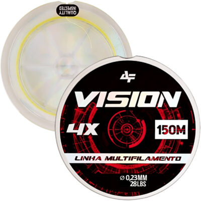 Linha de Pesca Multifilamento Vision 4X Albatroz Fishing 150 Metros 0,23mm Diâmetro 28 Libras Amarelo Yellow