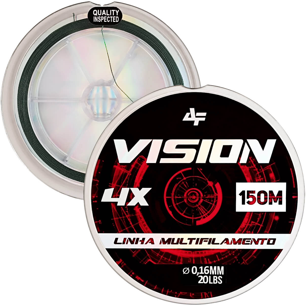 Linha de Pesca Multifilamento Vision 4X Albatroz Fishing 150 Metros 0,16mm Diâmetro 20 Libras Verde Dark Green