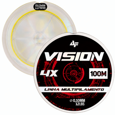 Linha Multifilamento 4X Albatroz Vision X4 Pesca 0,10mm lbs Amarela 100 metros