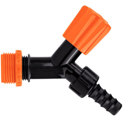 Torneira Plástica Tramontina com Redução Preto / Laranja Polipropileno Para Jardim Irrigação Lavagem