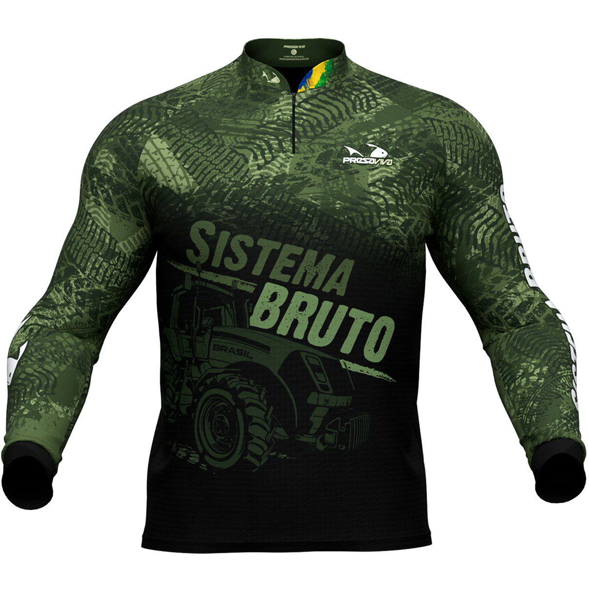 Camisa Presa Viva Agro 03 (G) Sistema Bruto Proteção Solar UV50+ Dry Flex com Elastano Verde Brasil - Imagem 8