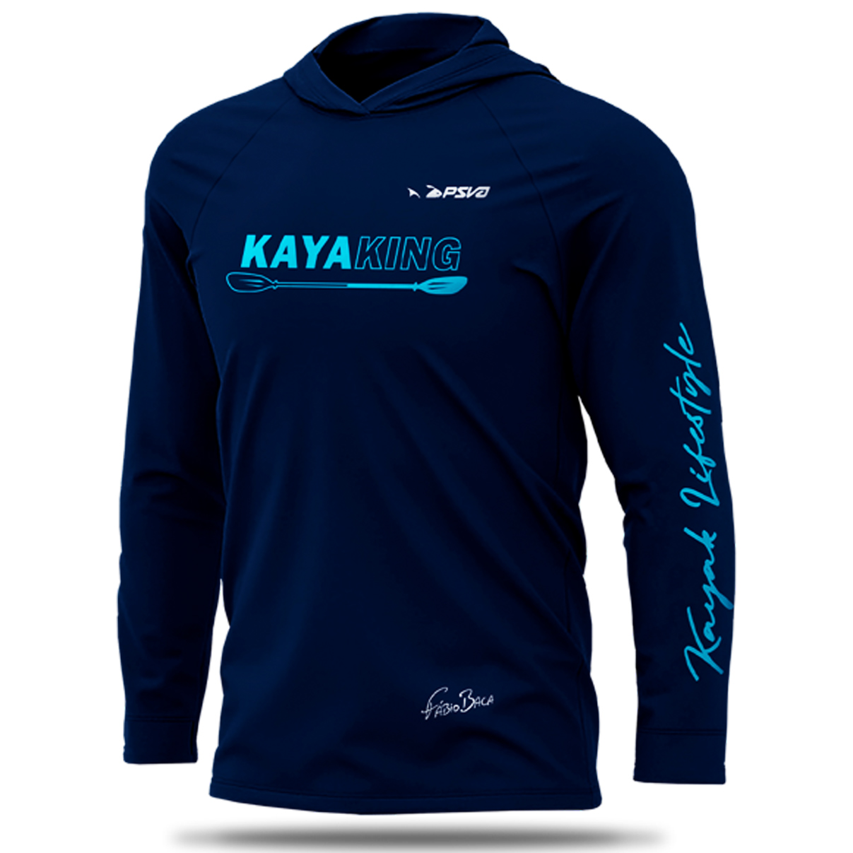 Camisa de Pesca com Capuz Presa Viva Baca 19 (M) Proteção Solar UV50 Poliamida Azul Marinho Caiaque - Imagem 9