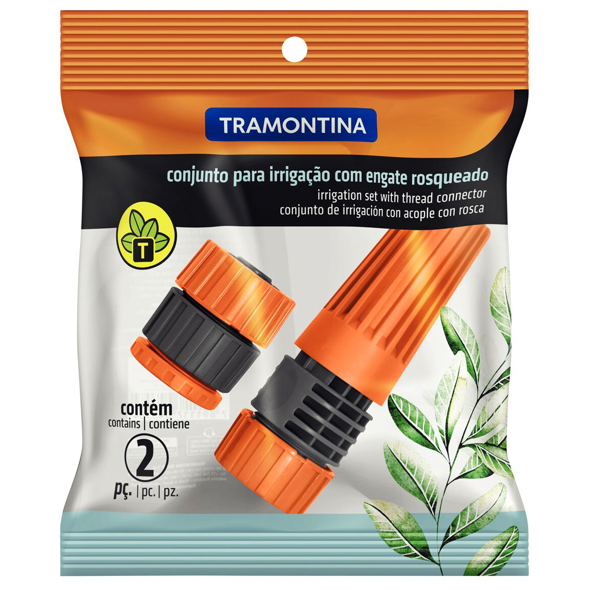 Esguicho Rosqueado Tramontina Conjunto de Irrigação com Engate Jato regulável Para Mangueira 1/2" em Plástico - Imagem 4