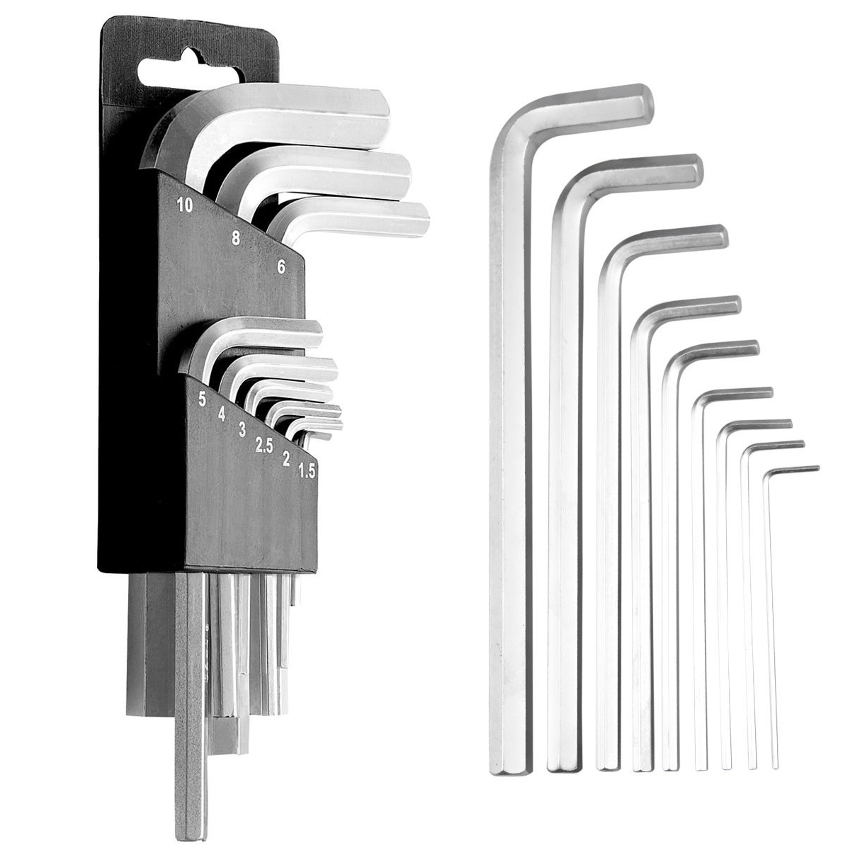 Chave Allen Tramontina Master Jogo com 9 Chaves Hexagonal 1,5mm 2mm 2,5mm 3mm 4mm 5mm 6mm 8mm 10mm - Imagem 2