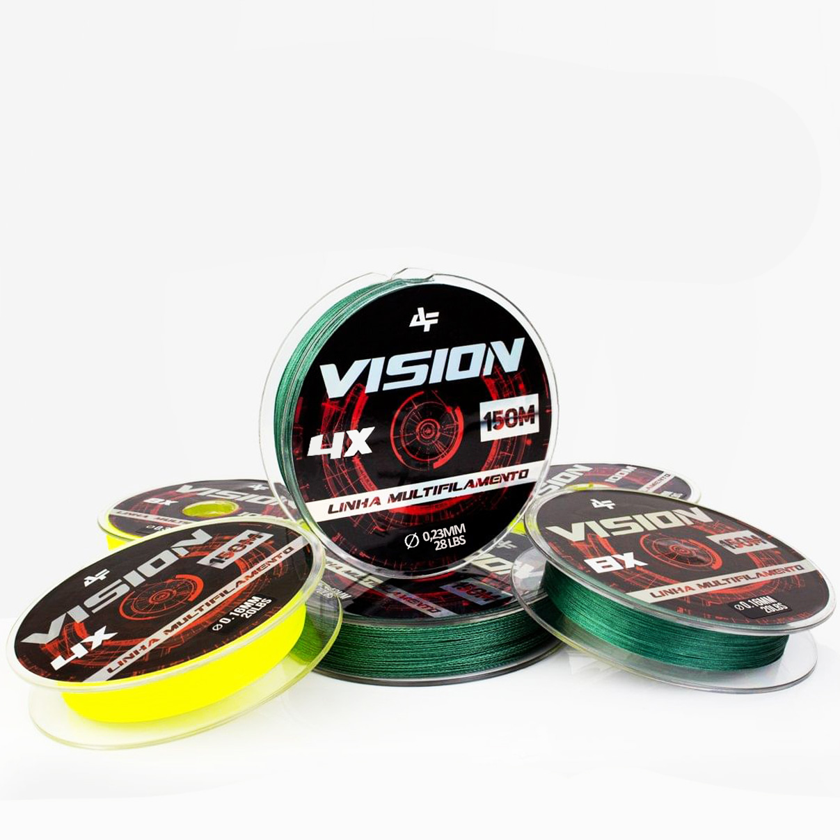 Linha de Pesca Multifilamento Vision 4X Albatroz Fishing 150 Metros 0,16mm Diâmetro 20 Libras Amarelo Yellow - Imagem 2