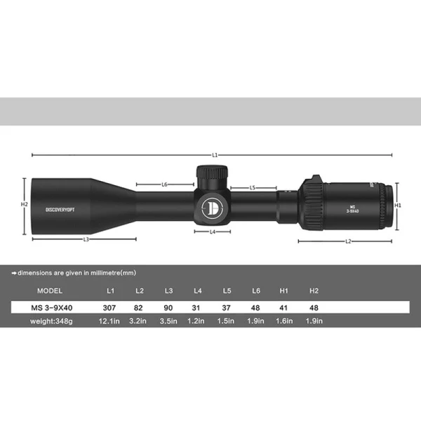 Luneta Discovery MS 3-9X40 Mount 11mm - Imagem 5