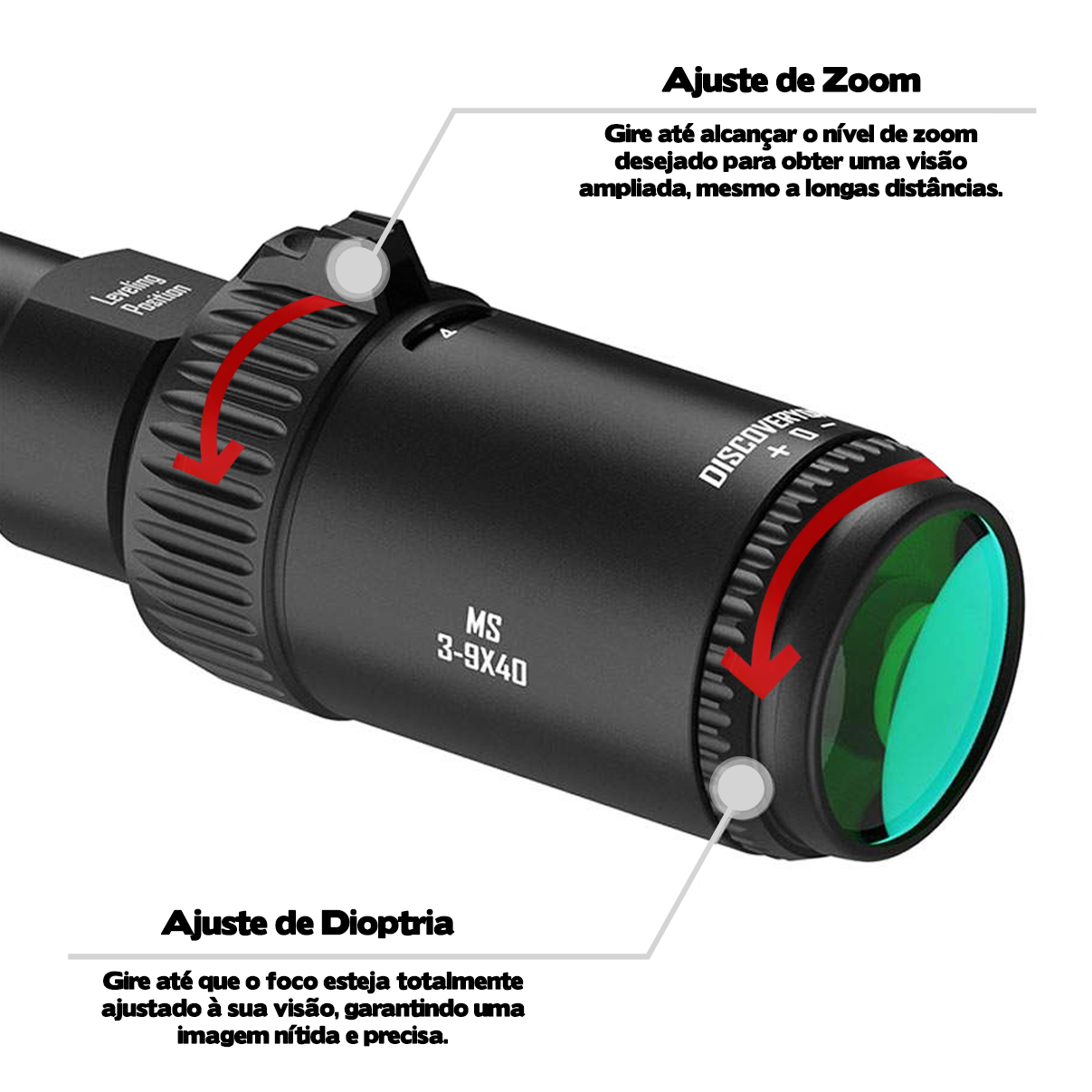Luneta Discovery MS 3-9X40 Mount 11mm - Imagem 7