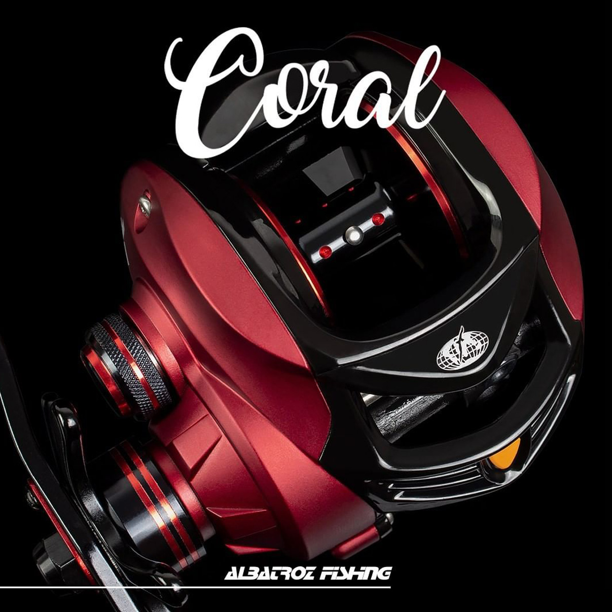 Carretilha Albatroz Coral Red Vermelha Manivela Direita - Imagem 2
