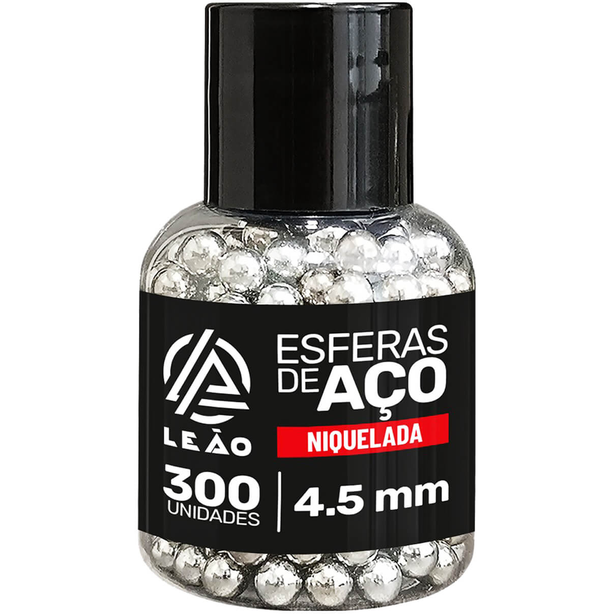 Esfera de Aço 4,5mm Leão Niquelado para Pistola de Pressão Revólver Co2 Bolinha de Metal 4.5 (300un)