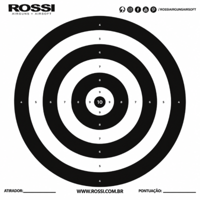 Alvo de Papel 14x14cm Rossi ASF Preto (5un.)