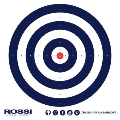 Alvo de Papel 14x14cm Rossi Airguns Airsoft Azul (30un.)