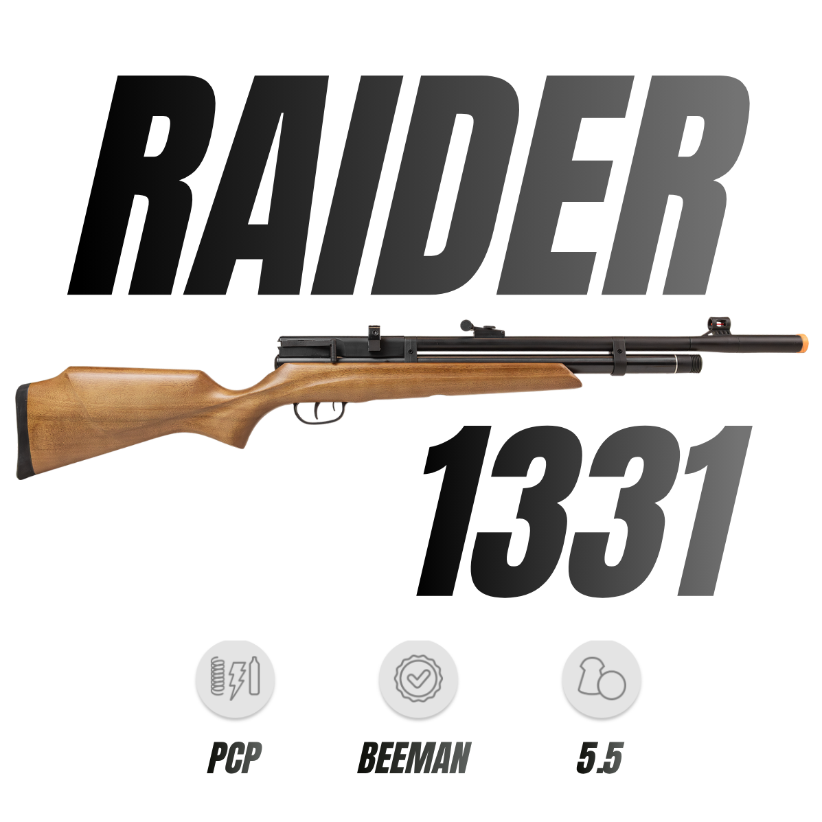 Carabina de Pressão PCP Beeman 1331 Raider 5,5mm Madeira - Imagem 2